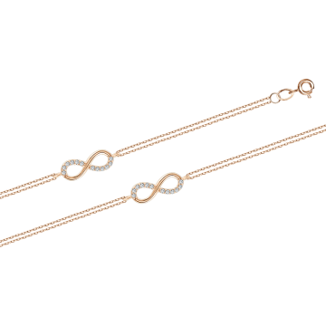 Armband aus Rotgold 585° mit Zirkonia 