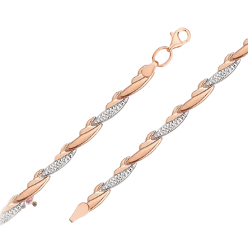 Браслет из комбинированного золота 585 пробы с алмазной гранью 