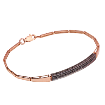 585 Rose Gold Bracelet with Black Diamonds 