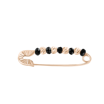 Brooch in red gold of 585 assay value with onyx 