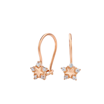 Kinder Ohrringe aus Rotgold 585° (14K) mit Zirkonia 