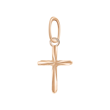 Cross from red gold of 585 assay value 