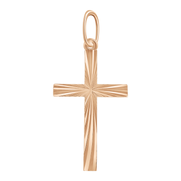 Cross from red gold of 585 assay value 