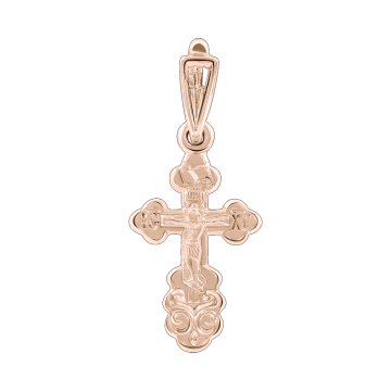 Cross from red gold of 585 assay value 