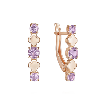 Ohrhänger aus Rotgold 585° mit Amethyst 