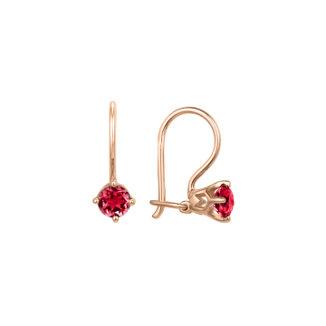 KKinder Ohrhänger aus Rotgold 585 mit Korund 
