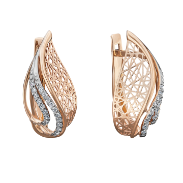 Ohrhänger aus Rotgold 585° mit Zirkonia 