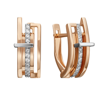 Ohrhänger aus Rot/ Weißgold 585° mit Zirkonia 