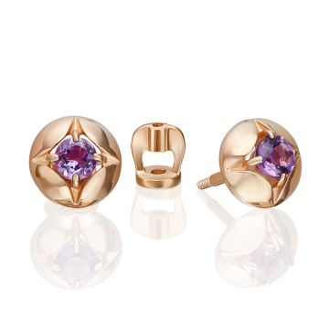 Ohrstecker aus Rotgold 585° mit Amethyst 