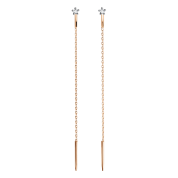 Серьги-протяжки с бриллиантами 