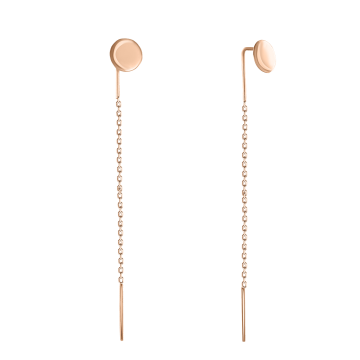 Earrings as pull-through in red gold of 585 assay value 