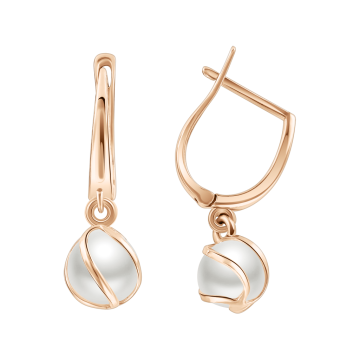 Ohrringe aus Rotgold 585° mit echte Perlen 