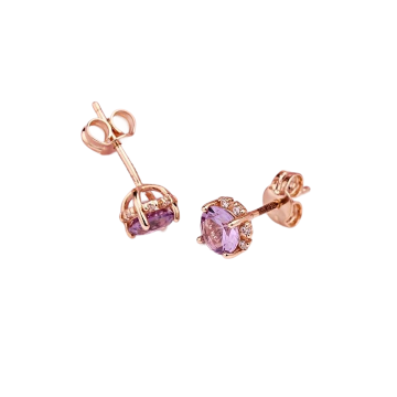 Ohrstecker aus Rotgold 585° mit Amethyst 