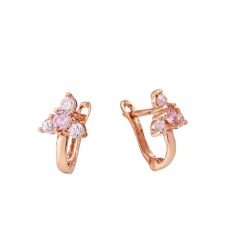Kinder Ohrringe aus Rotgold 585° (14K) mit Zirkonia 