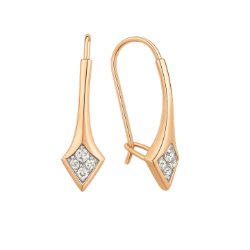 Goldohrringe mit Zirkonia aus 585er Rotgold 