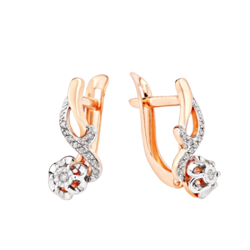 Ohrringe aus Rotgold 585° mit Brillanten 