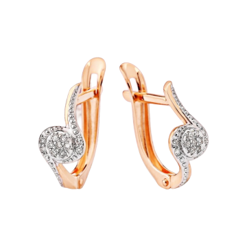 Ohrringe aus Rotgold 585° mit Brillanten 