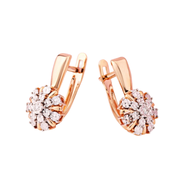 Ohrringe aus Rotgold 585° mit Brillanten 