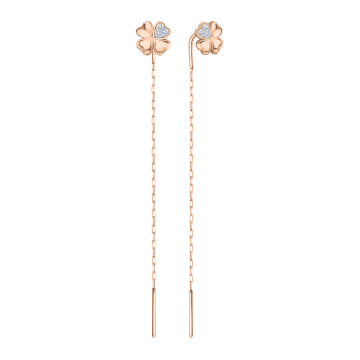 Durchzieh-Ohrhänger aus Rotgold 585° mit Zirkonia 