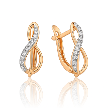 Goldohrringe mit Zirkonia aus 585er Rotgold 