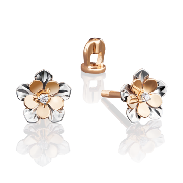 Ohrstecker aus Rotgold 585° mit Zirkonia 