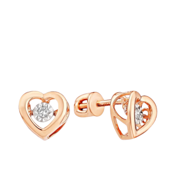 Ohrstecker aus Rotgold 585 mit Dancing-Diamond 