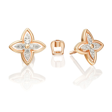 Ohrstecker aus Rotgold 585° mit Zirkonia 