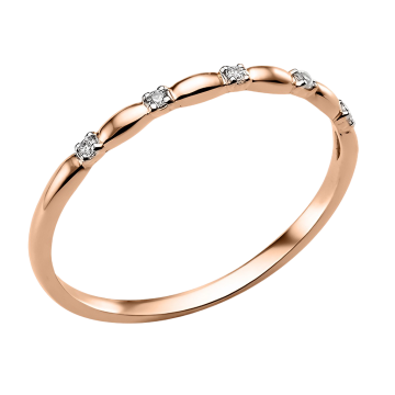 Damenring aus Rotgold 585° mit Zirkonia 