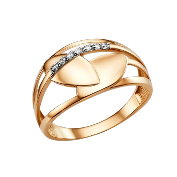 Damenring aus Rotgold 585° mit Zirkonia 