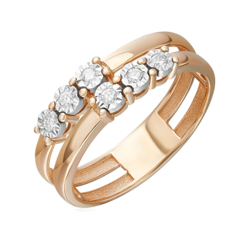 Damenring aus Rot/ Weißgold 585° mit Brillanten 