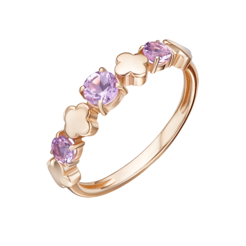 Rotgold 585° Damenring mit Amethyst 