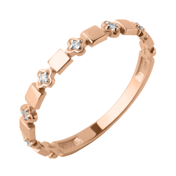 Damenring aus Rotgold 585° mit Zirkonia 