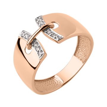 Damenring aus Rotgold 585° mit Zirkonia 