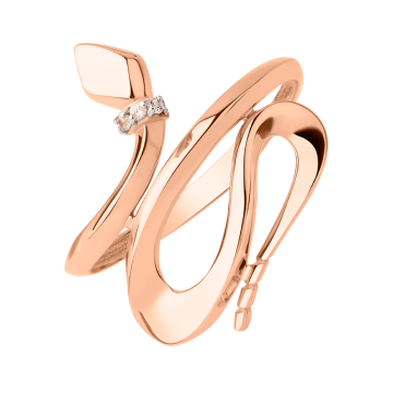 Damenring aus Rotgold 585° mit Zirkonia 