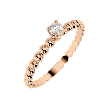 Damenring aus Rotgold 585° mit Brillanten 