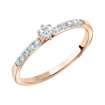 Damenring aus Rotgold 585° mit Brillanten 