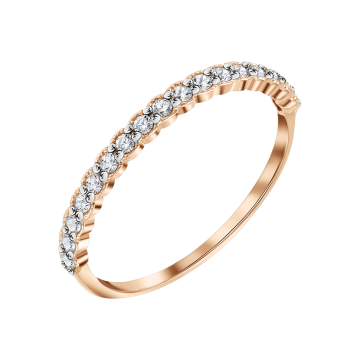 Lady´s ring in red gold of 585 assay value with diamonds 