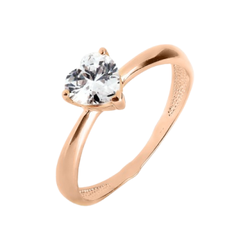 Damenring aus Rotgold 585° mit Zirkonia 