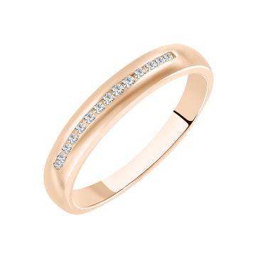 Lady´s ring in red gold of 585 assay value with zirconia 