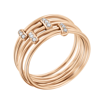 Damenring aus Rotgold 585° mit Zirkonia 