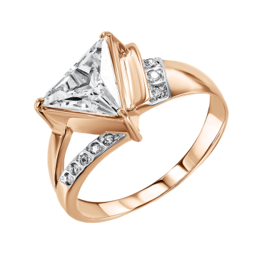 Damenring aus Rotgold 585° mit Zirkonia 
