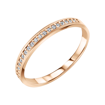 Кольцо женское из красного золота 585 пробы с фианитами 