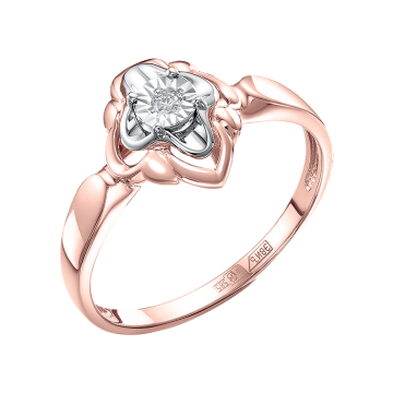 Damenring aus Rot/ Weißgold 585° mit Brillanten 