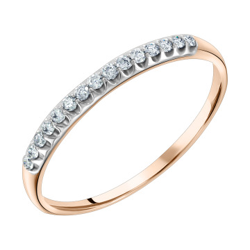 Damenring aus Rotgold 585° mit Brillanten 