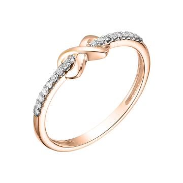 Damenring aus Rotgold 585° mit Brillanten 