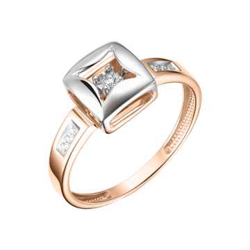 Damenring aus Rot/ Weißgold 585° mit Brillanten 