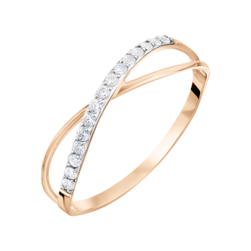 Damenring aus Rotgold 585° mit Zirkonia 