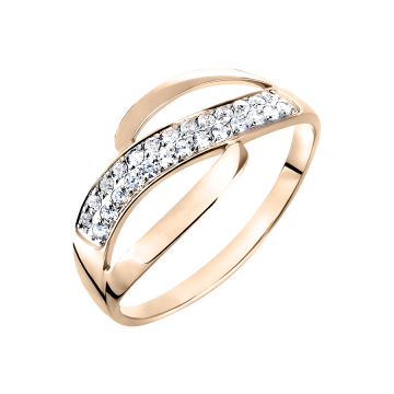 Damenring aus Rotgold 585° mit Zirkonia 