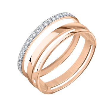 Damenring aus Rotgold 585° mit Zirkonia 