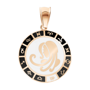 Pendant zodiac sign "Virgo" in red gold 